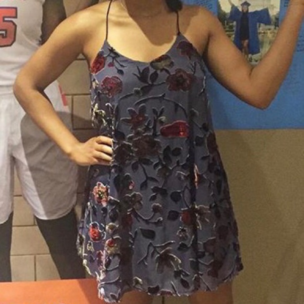 Velvet Floral Tank Dress Size L